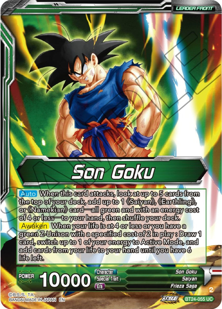 Son Goku // SS Son Goku, Beginning of a Legend (SLR) (BT24-055) [Beyond Generations] | Arkham Games and Comics