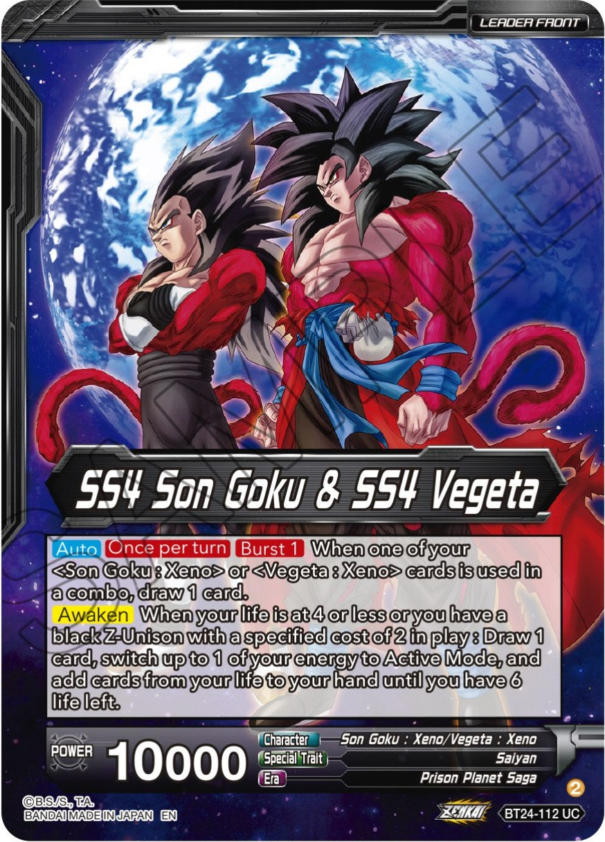 SS4 Son Goku & SS4 Vegeta // SS4 Vegito, Sparking Potara Warrior (SLR) (BT24-112) [Beyond Generations] | Arkham Games and Comics