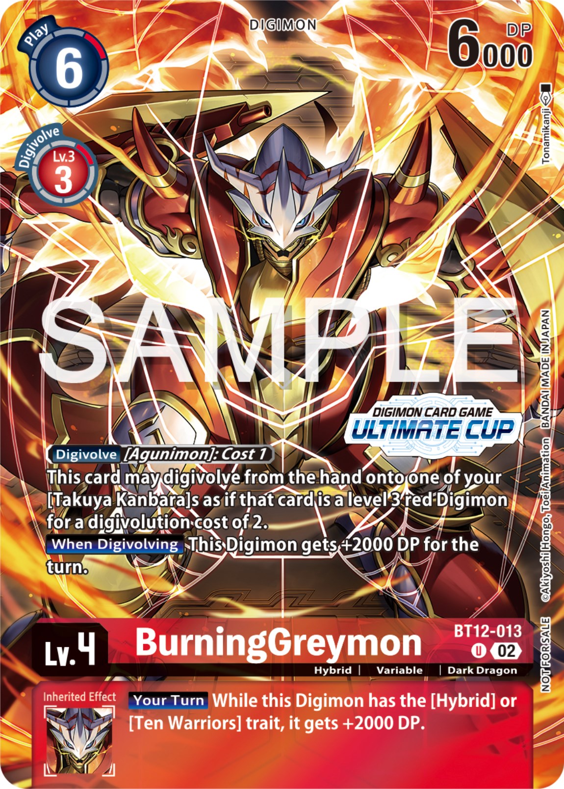 BurningGreymon [BT12-013] (Ultimate Cup 2024) [Across Time Promos] | Arkham Games and Comics