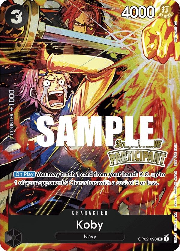 Koby (Offline Regional 2023) [Participant] [One Piece Promotion Cards] | Arkham Games and Comics