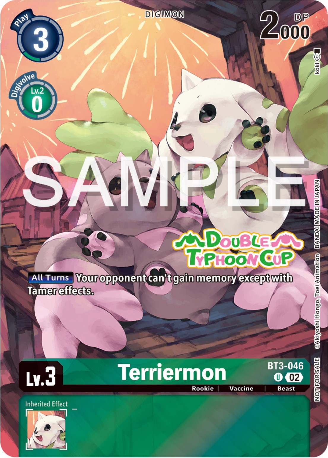 Terriermon [BT3-046] (Double Typhoon Cup) [Release Special Booster Promos] | Arkham Games and Comics