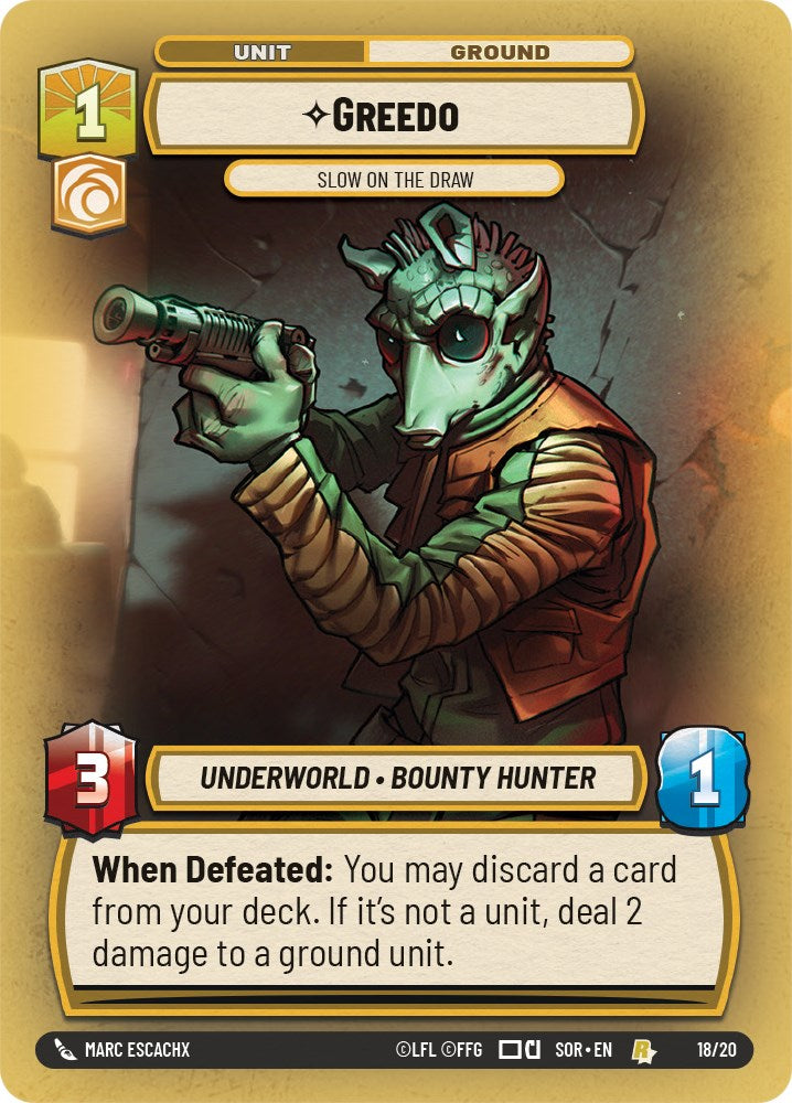 Greedo - Slow on the Draw (Weekly Play Promo) (18/20) [Spark of Rebellion Promos] | Arkham Games and Comics