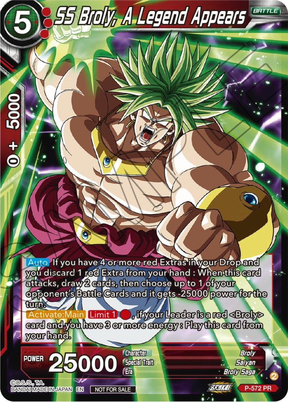 SS Broly, A Legend Appears (Zenkai Series Tournament Pack Vol.7) (P-572) [Tournament Promotion Cards] | Arkham Games and Comics