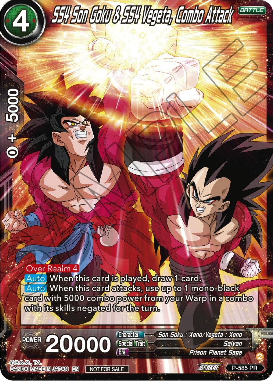 SS4 Son Goku & SS4 Vegeta, Combo Attack (Zenkai Series Tournament Pack Vol.7) (P-585) [Tournament Promotion Cards] | Arkham Games and Comics