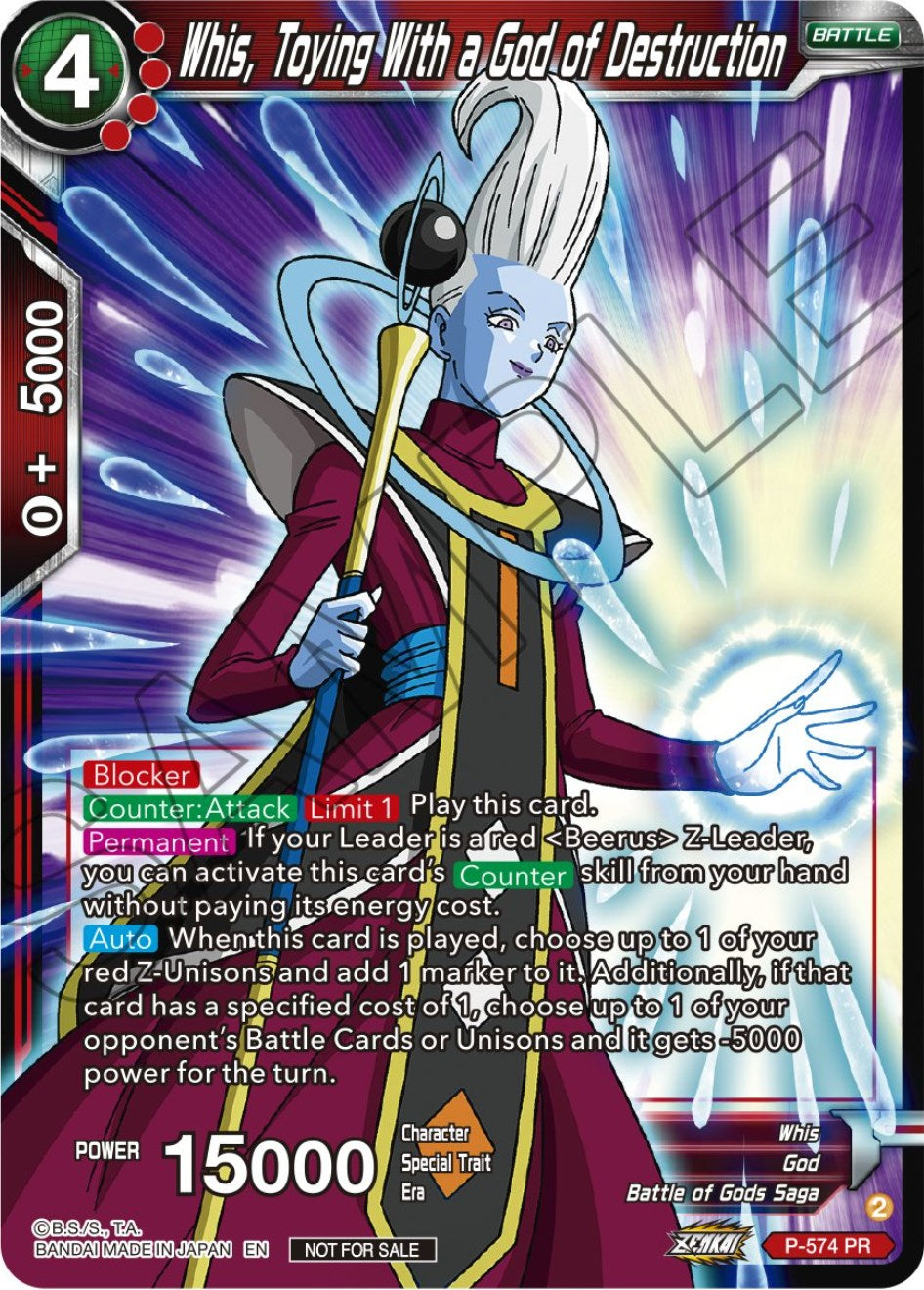Whis, Toying With a God of Destruction (Zenkai Series Tournament Pack Vol.7) (P-574) [Tournament Promotion Cards] | Arkham Games and Comics