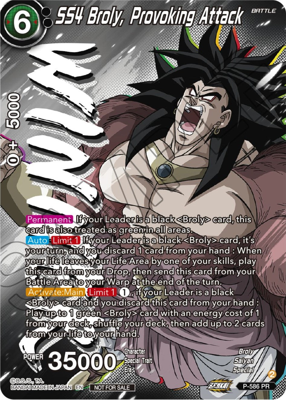 SS4 Broly, Provoking Attack (Zenkai Series Tournament Pack Vol.7) (Winner) (P-586) [Tournament Promotion Cards] | Arkham Games and Comics