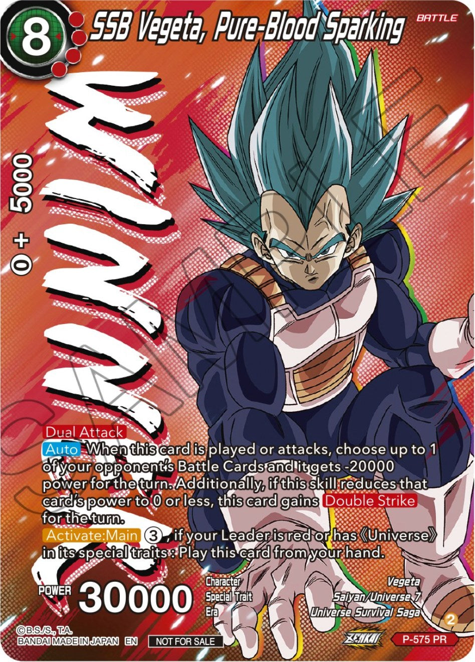 SSB Vegeta, Pure-Blood Sparking (Zenkai Series Tournament Pack Vol.7) (Winner) (P-575) [Tournament Promotion Cards] | Arkham Games and Comics