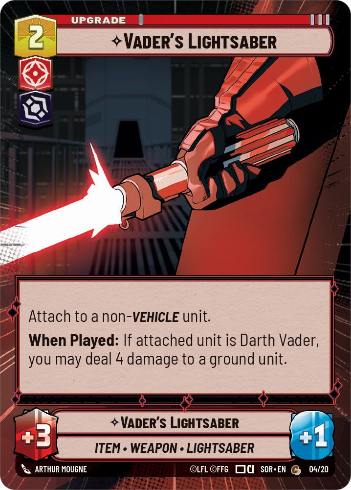 Vader's Lightsaber (Hyperspace) (Weekly Play Promo) (4/20) [Spark of Rebellion Promos] | Arkham Games and Comics