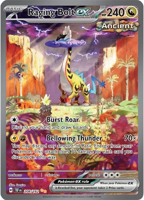 Raging Bolt ex (208/162) [Scarlet & Violet: Temporal Forces] | Arkham Games and Comics