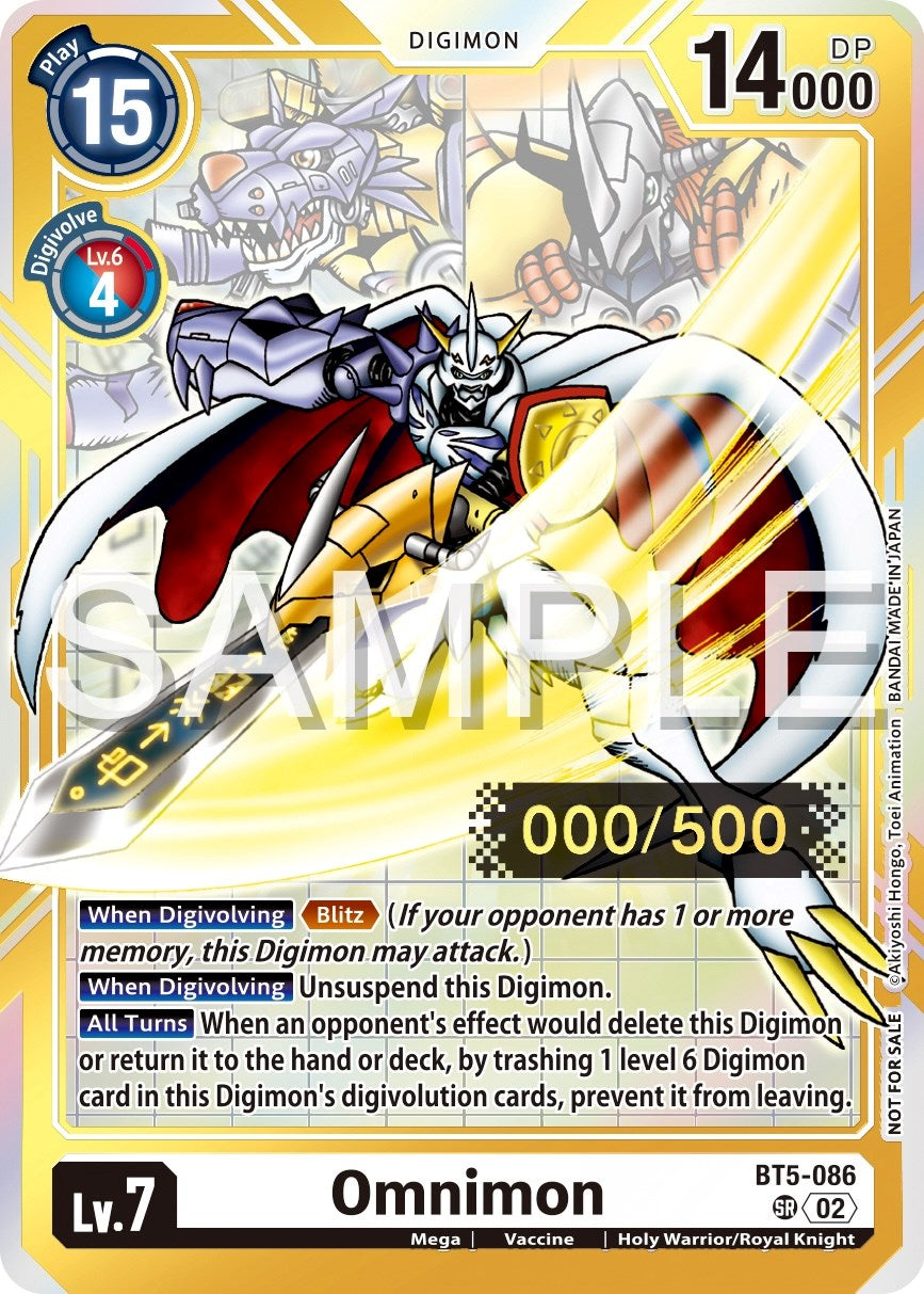 Omnimon [BT5-086] (Serial Numbered) [Battle of Omni Promos] | Arkham Games and Comics