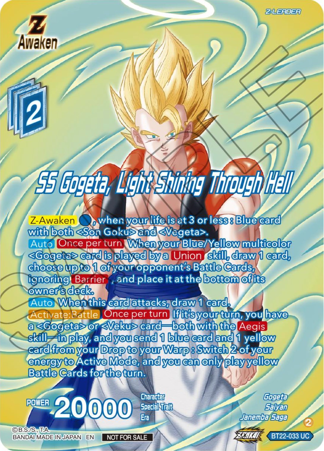 SS Gogeta, Light Shining Through Hell (Premium Alt-Art Card Set 2024 Vol.1) (BT22-033) [Promotion Cards] | Arkham Games and Comics