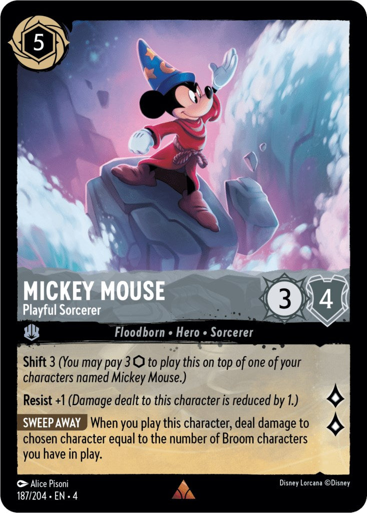 Mickey Mouse - Playful Sorcerer (187/204) [Ursula's Return] | Arkham Games and Comics