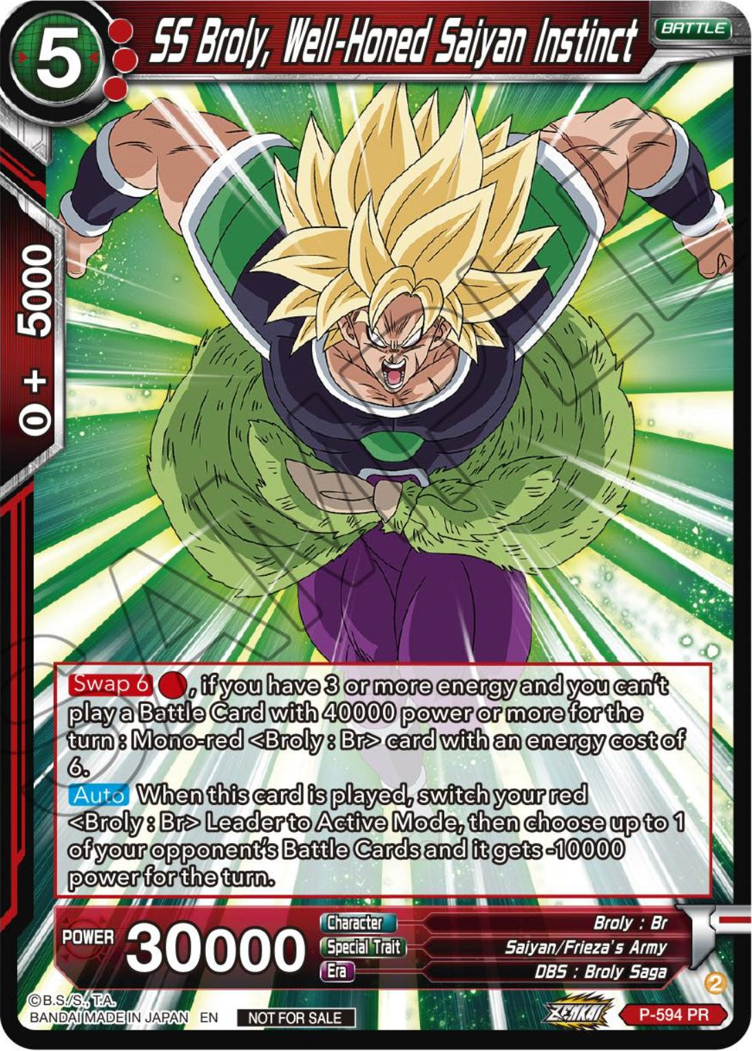 SS Broly, Well-Honed Saiyan Instinct (Deluxe Pack 2024 Vol.1) (P-594) [Promotion Cards] | Arkham Games and Comics