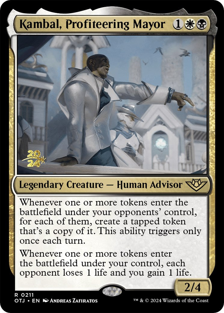 Kambal, Profiteering Mayor [Outlaws of Thunder Junction Prerelease Promos] | Arkham Games and Comics