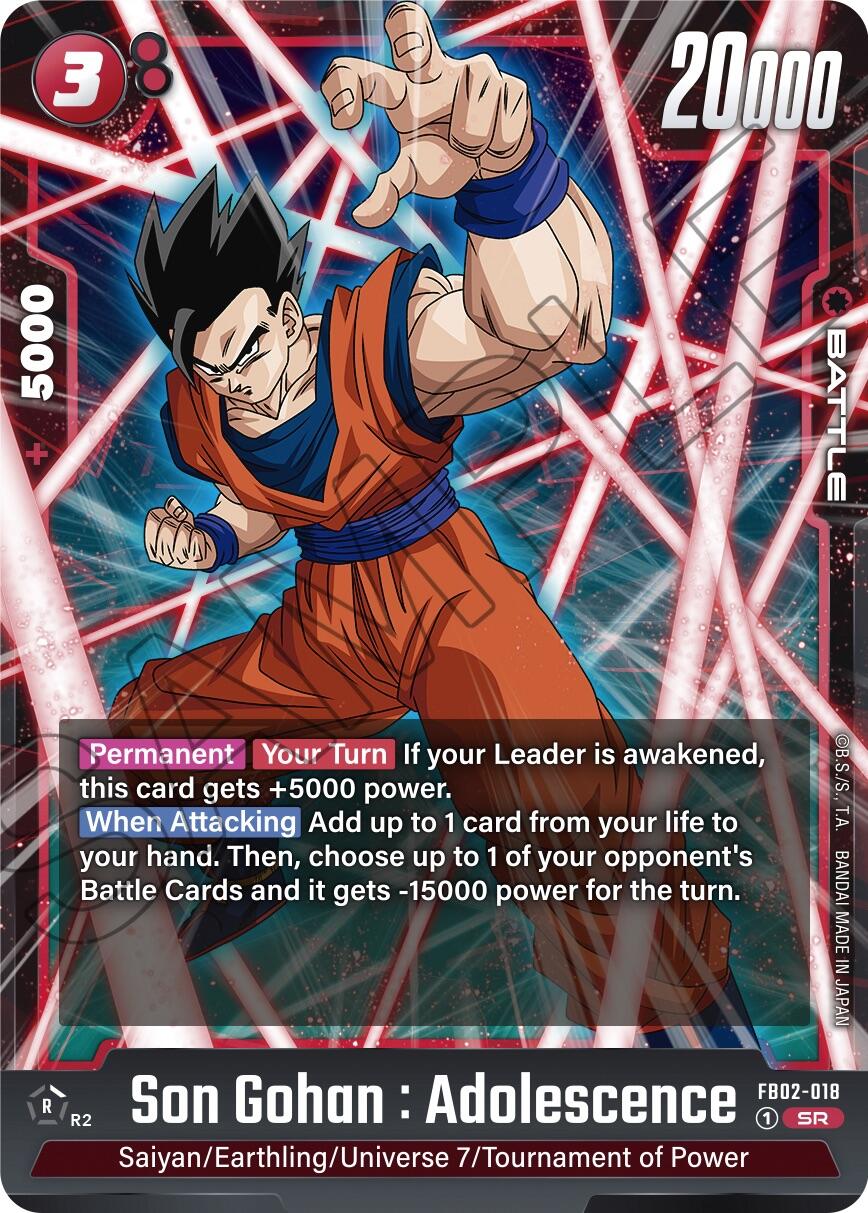 Son Gohan : Adolescence (FB02-018) [Blazing Aura] | Arkham Games and Comics