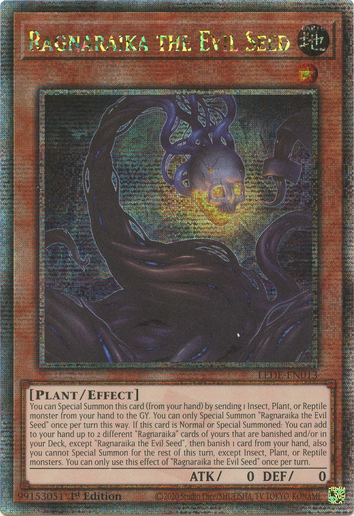 Ragnaraika the Evil Seed [LEDE-EN013] Quarter Century Secret Rare | Arkham Games and Comics