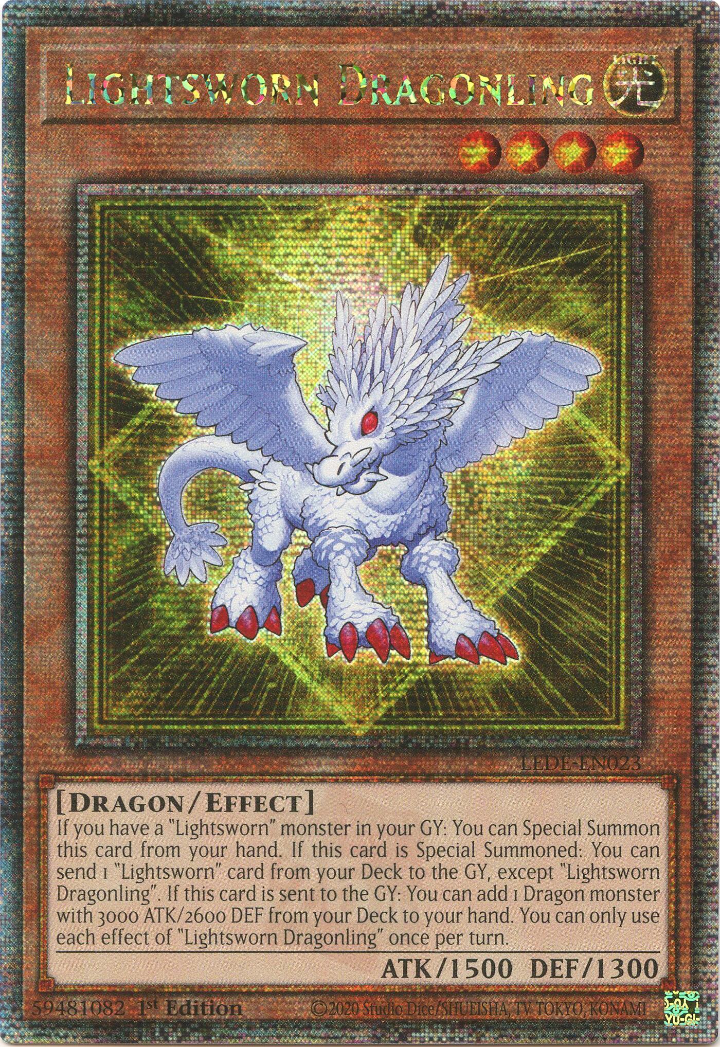 Lightsworn Dragonling (Quarter Century Secret Rare) [LEDE-EN023] Quarter Century Secret Rare | Arkham Games and Comics