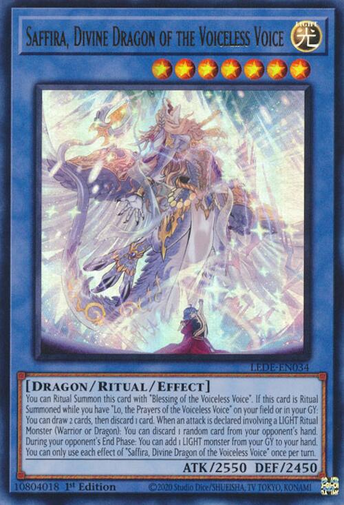 Saffira, Divine Dragon of the Voiceless Voice [LEDE-EN034] Ultra Rare | Arkham Games and Comics