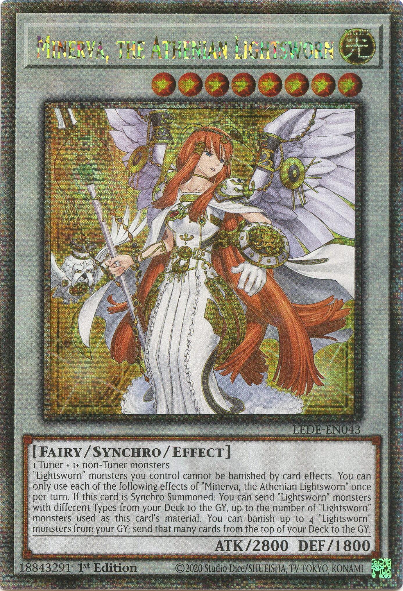 Minerva, the Athenian Lightsworn (Quarter Century Secret Rare) [LEDE-EN043] Quarter Century Secret Rare | Arkham Games and Comics