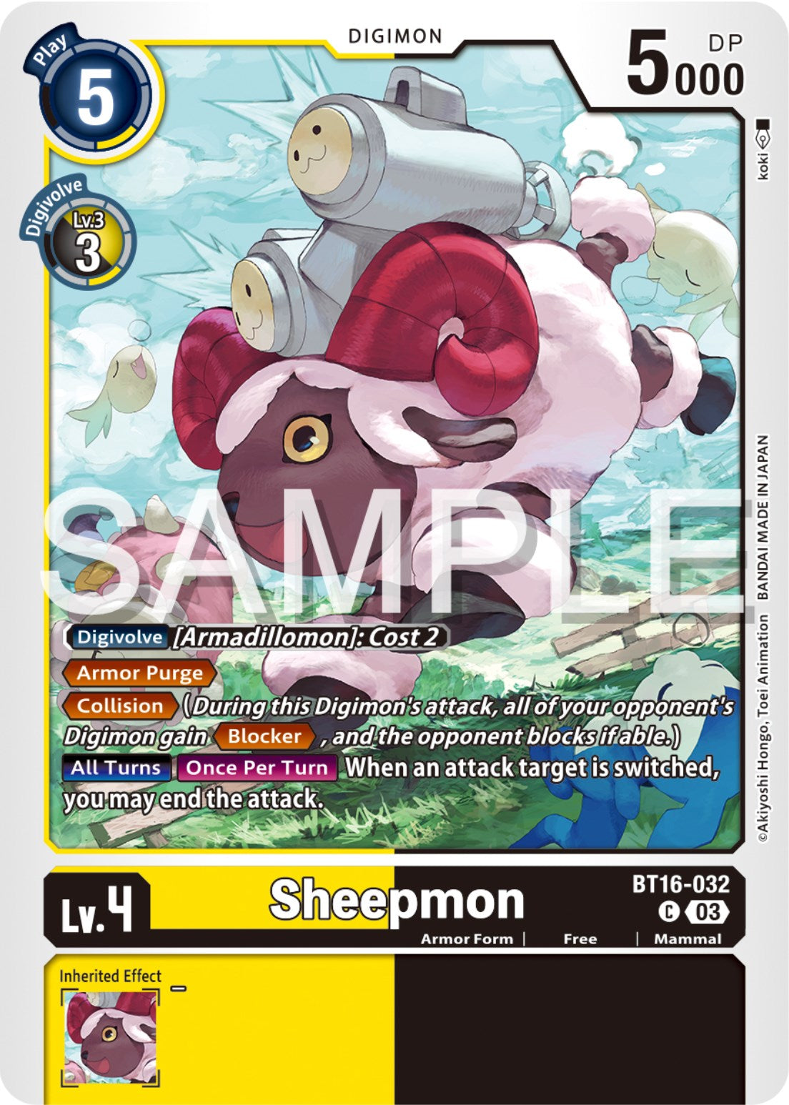 Sheepmon [BT16-032] [Beginning Observer] | Arkham Games and Comics