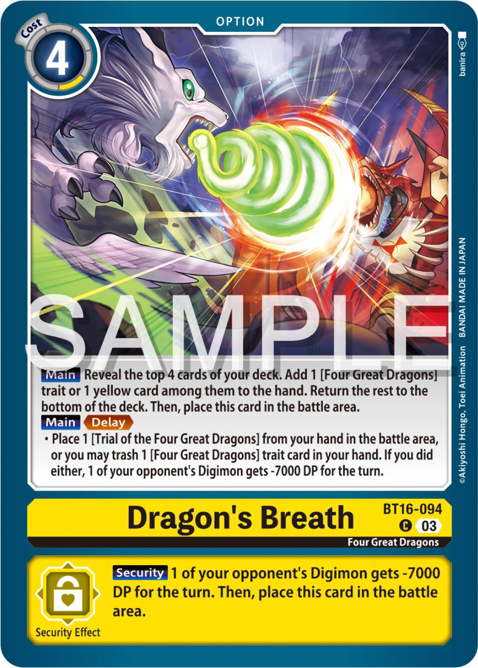 Dragon's Breath [BT16-094] [Beginning Observer] | Arkham Games and Comics