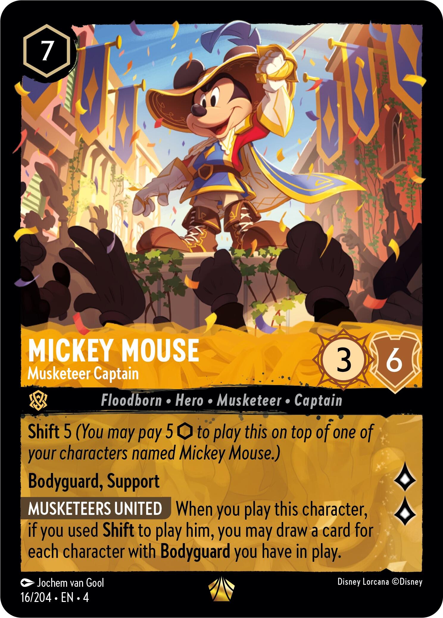 Mickey Mouse - Musketeer Captain (16/204) [Ursula's Return] | Arkham Games and Comics