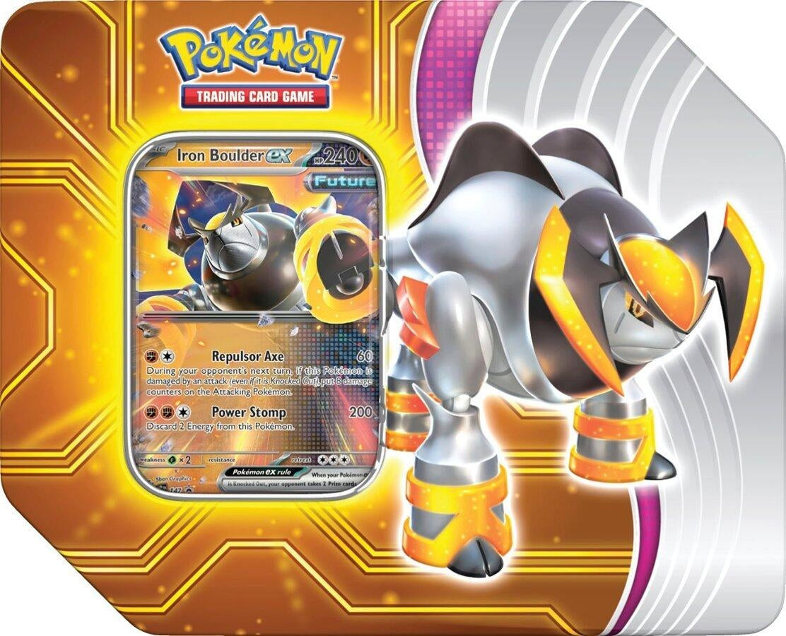 Image for Paradox Destinies Tin [Iron Boulder ex] - Pokemon | Arkham Games and Comics