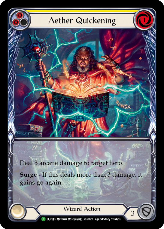 Aether Quickening (Yellow) [FAB113] (Promo)  Rainbow Foil | Arkham Games and Comics