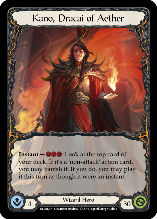 Kano, Dracai of Aether [HER012-P] (Promo)  1st Edition Cold Foil | Arkham Games and Comics