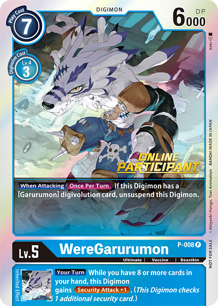 WereGarurumon [P-008] (Online Regional - Participant) [Promotional Cards] | Arkham Games and Comics