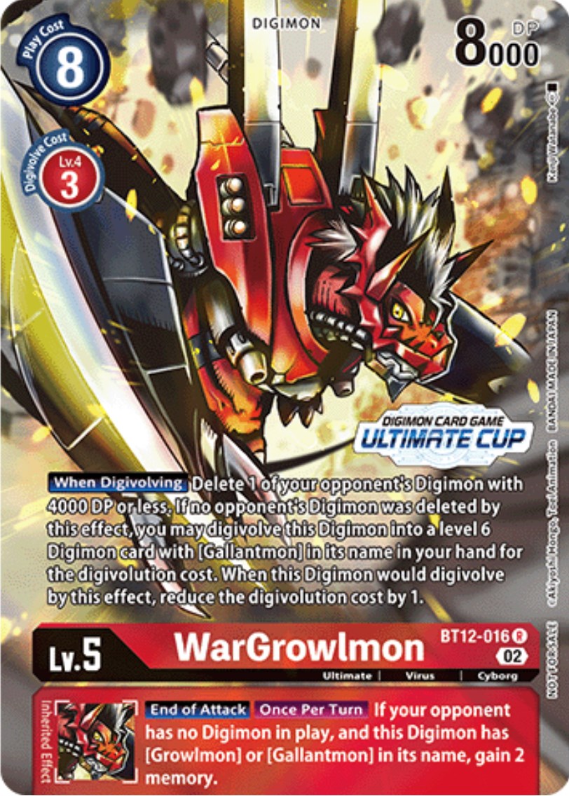 WarGrowlmon [BT12-016] (Ultimate Cup) [Across Time Promos] | Arkham Games and Comics