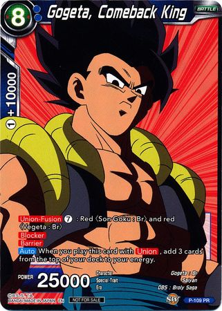 Gogeta, Comeback King (Broly Pack Vol. 3) (P-109) [Promotion Cards] | Arkham Games and Comics