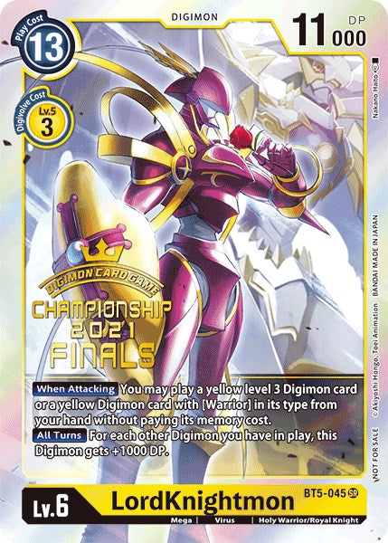 LordKnightmon [BT5-045] (2021 Championship Finals Event Pack Alt-Art Gold Stamp Set) [Battle of Omni Promos] | Arkham Games and Comics