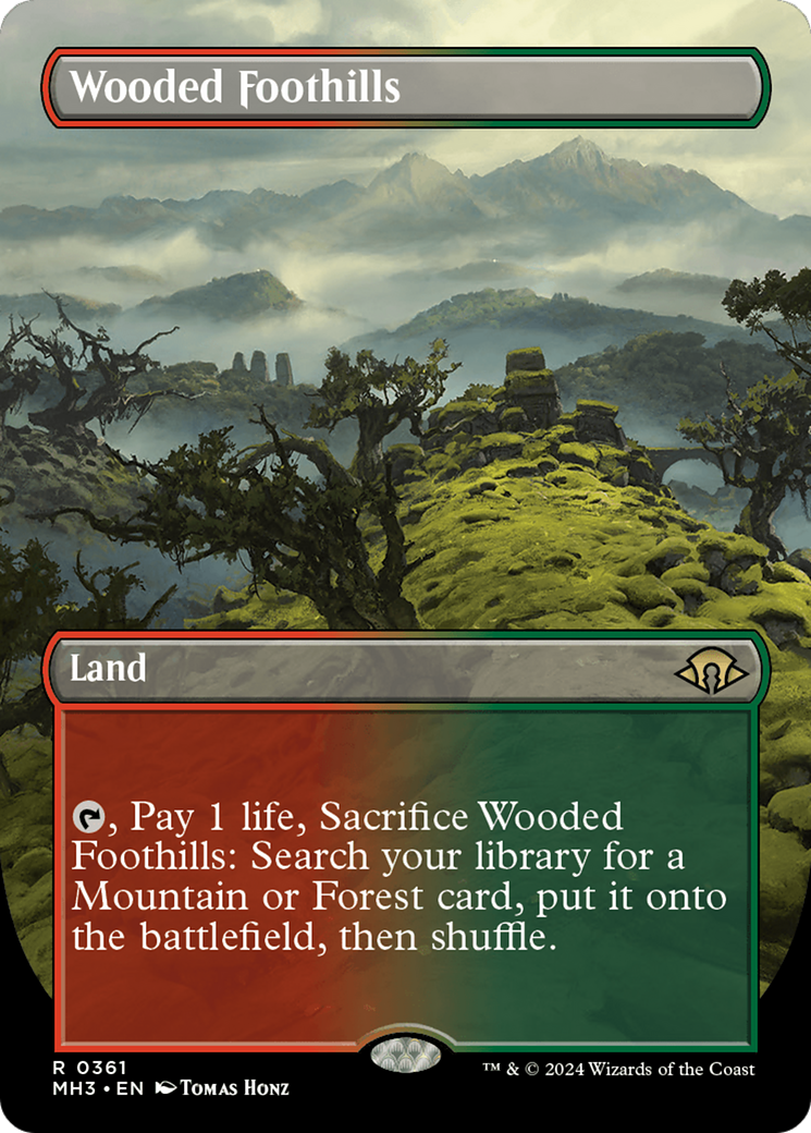 Wooded Foothills (Borderless) [Modern Horizons 3] | Arkham Games and Comics