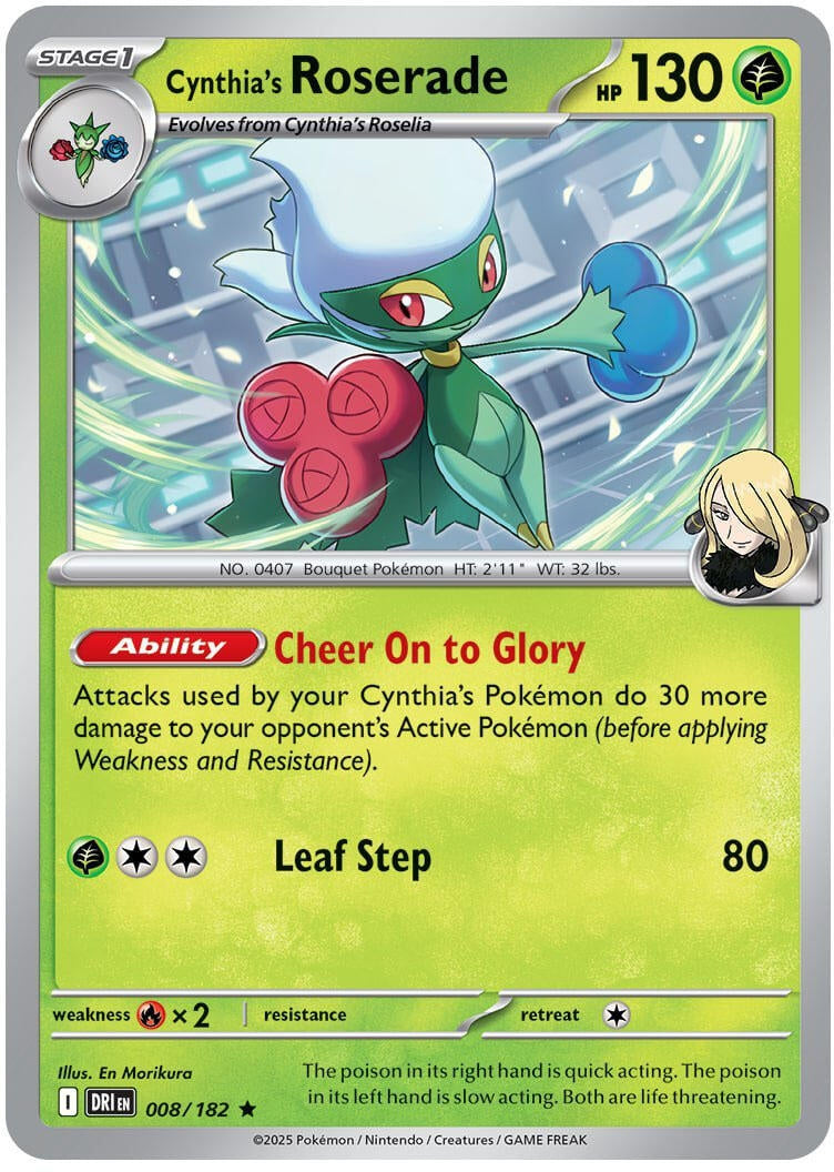 Image for Cynthia's Roserade (008/182) (DRI) - Pokemon | Arkham Games and Comics