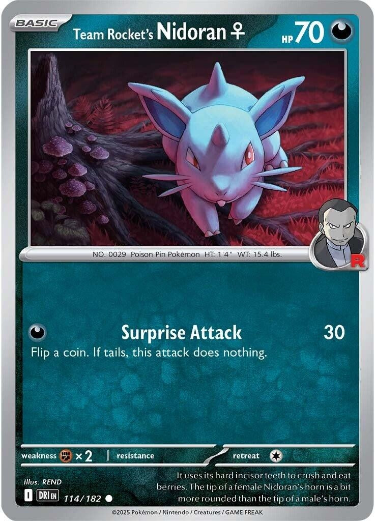 Image for Team Rocket's Nidoran (114/182) (DRI) - Pokemon | Arkham Games and Comics