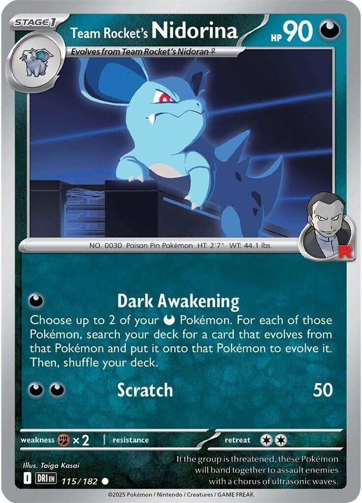 Image for Team Rocket's Nidorina (115/182) (DRI) - Pokemon | Arkham Games and Comics