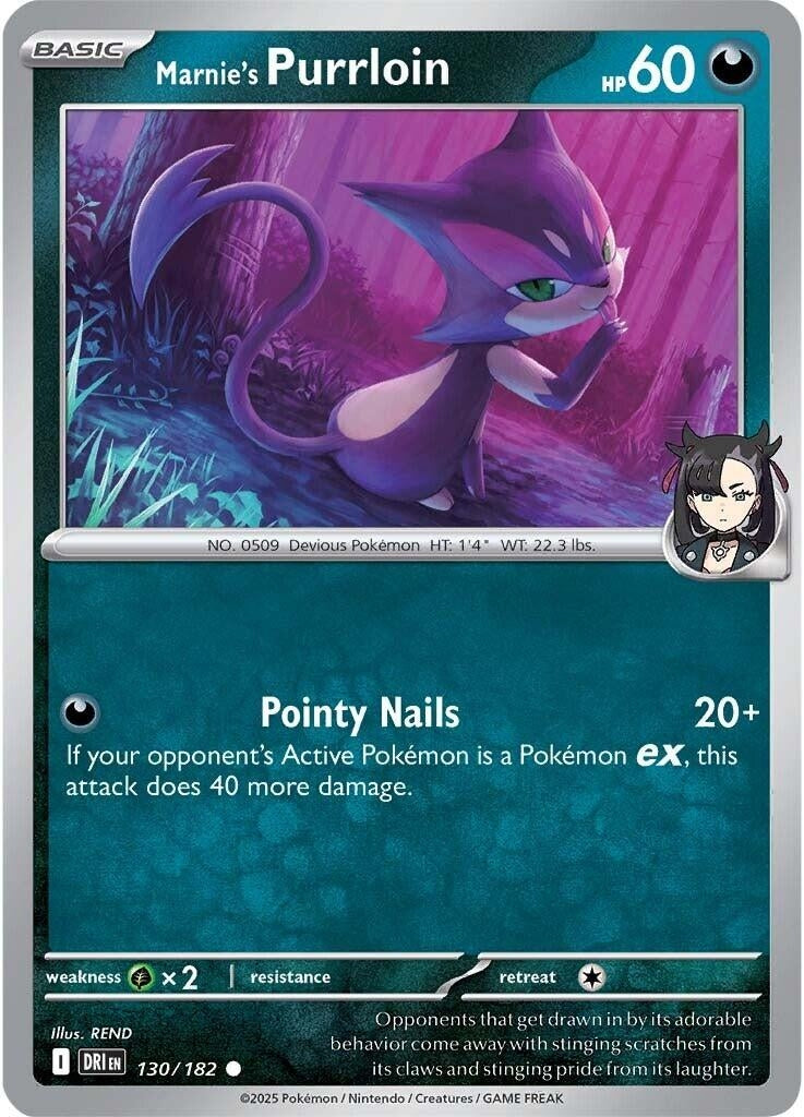 Image for Marnie's Purrloin (130/182) (DRI) - Pokemon | Arkham Games and Comics
