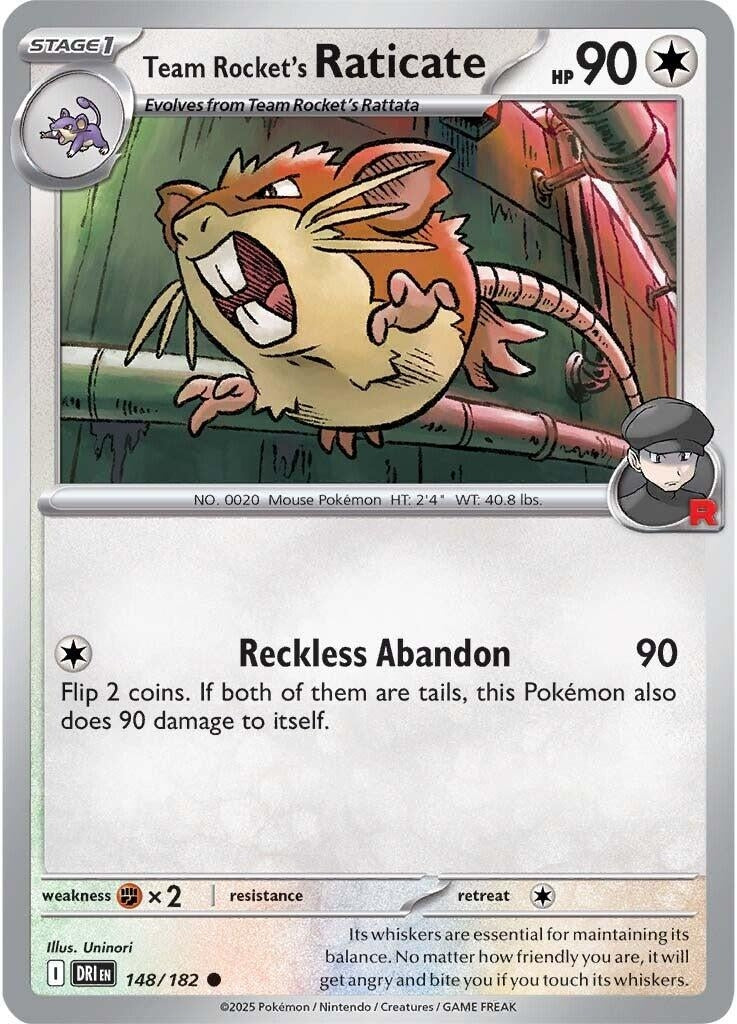 Image for Team Rocket's Raticate (148/182) (DRI) - Pokemon | Arkham Games and Comics