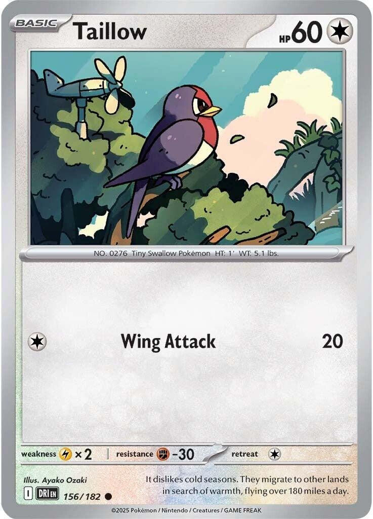 Image for Taillow (156/182) (DRI) - Pokemon | Arkham Games and Comics