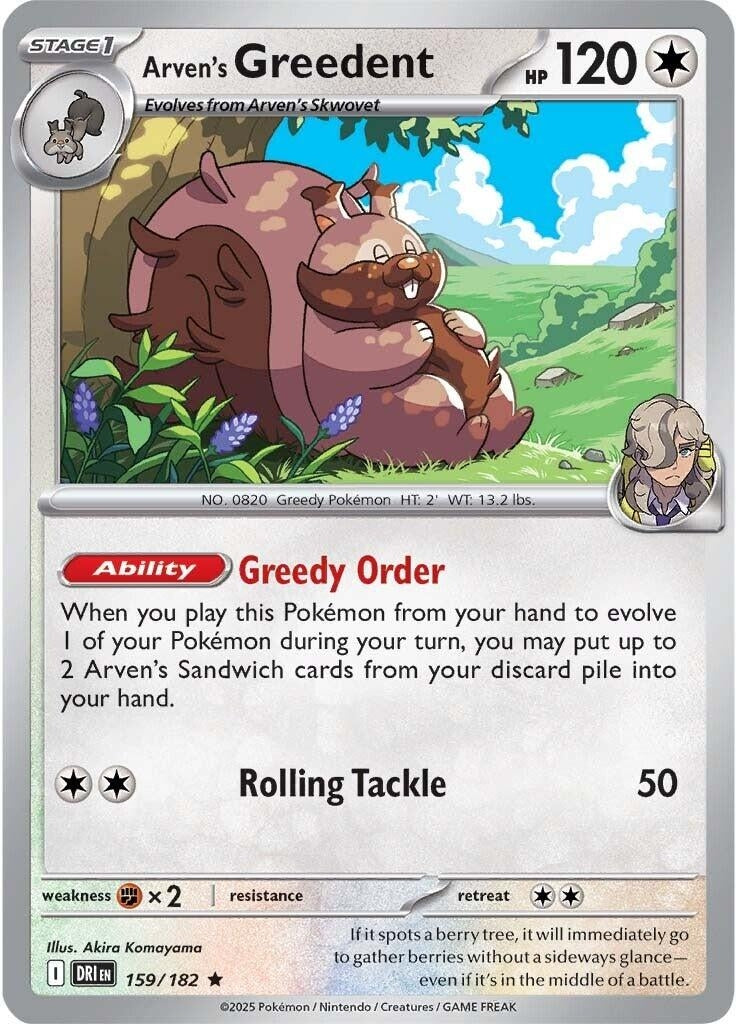 Image for Arven's Greedent (159/182) (DRI) - Pokemon | Arkham Games and Comics
