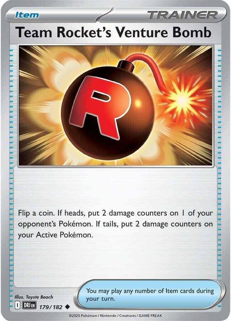 Image for Team Rocket's Venture Bomb (179/182) (DRI) - Pokemon | Arkham Games and Comics