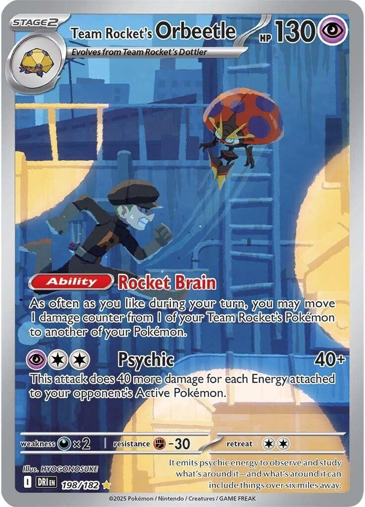Image for Team Rocket's Orbeetle (198/182) (DRI) - Pokemon | Arkham Games and Comics