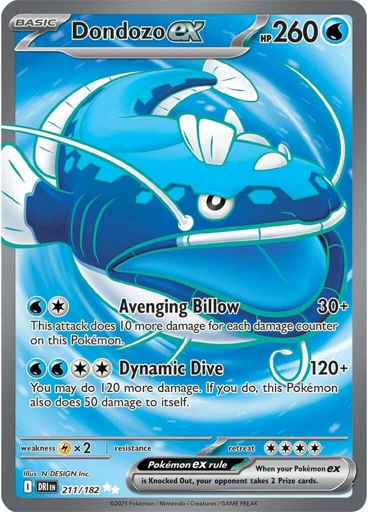 Image for Dondozo ex (211/182) (DRI) - Pokemon | Arkham Games and Comics