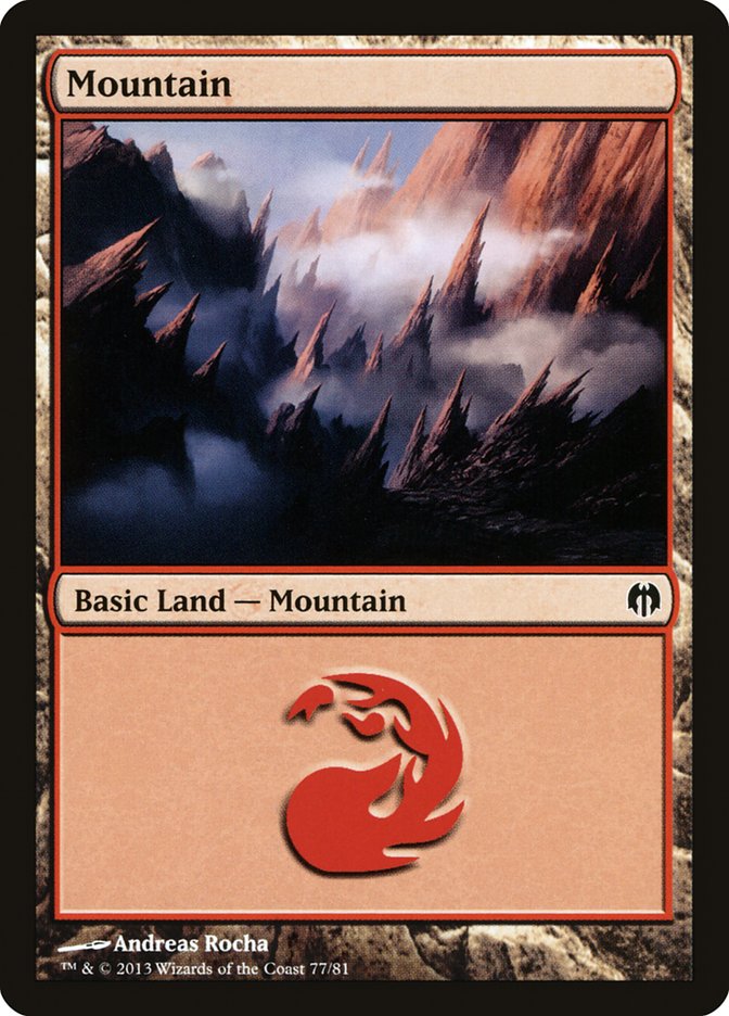 Mountain (77) [Duel Decks: Heroes vs. Monsters] | Arkham Games and Comics