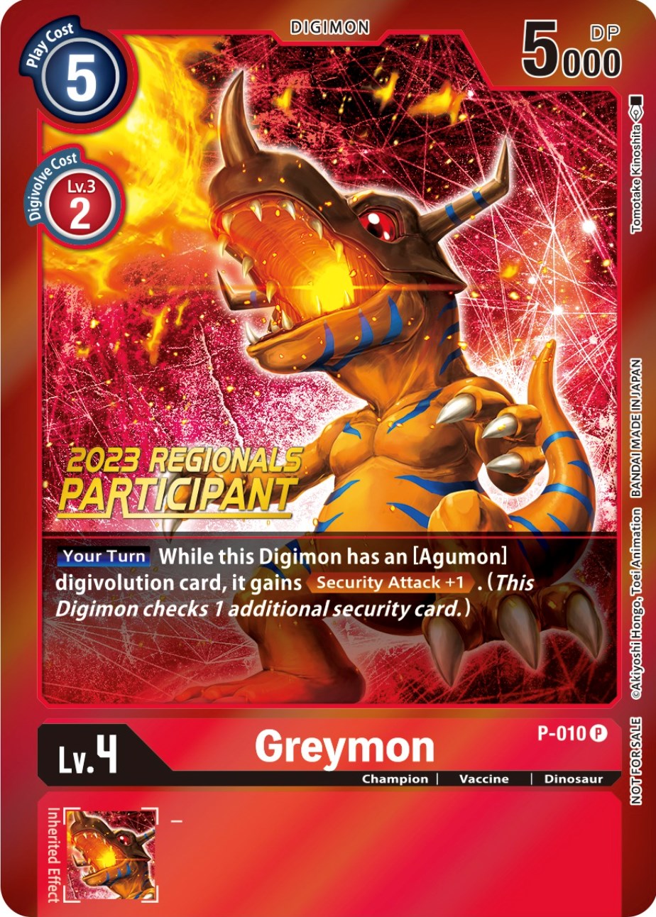 Greymon [P-010] (2023 Regionals Participant) [Promotional Cards] | Arkham Games and Comics