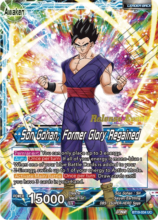 Son Gohan // Son Gohan, Former Glory Regained (Fighter's Ambition Holiday Pack) (BT19-034) [Tournament Promotion Cards] | Arkham Games and Comics