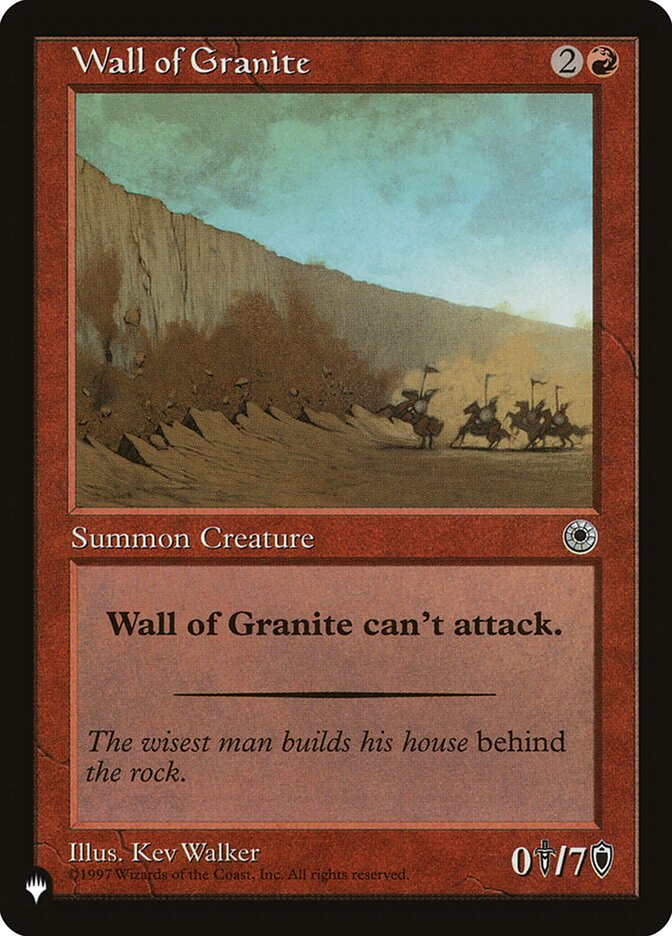 Wall of Granite [The List] | Arkham Games and Comics