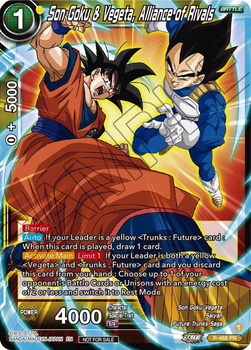 Son Goku & Vegeta, Alliance of Rivals (Z03 Dash Pack) (P-468) [Promotion Cards] | Arkham Games and Comics