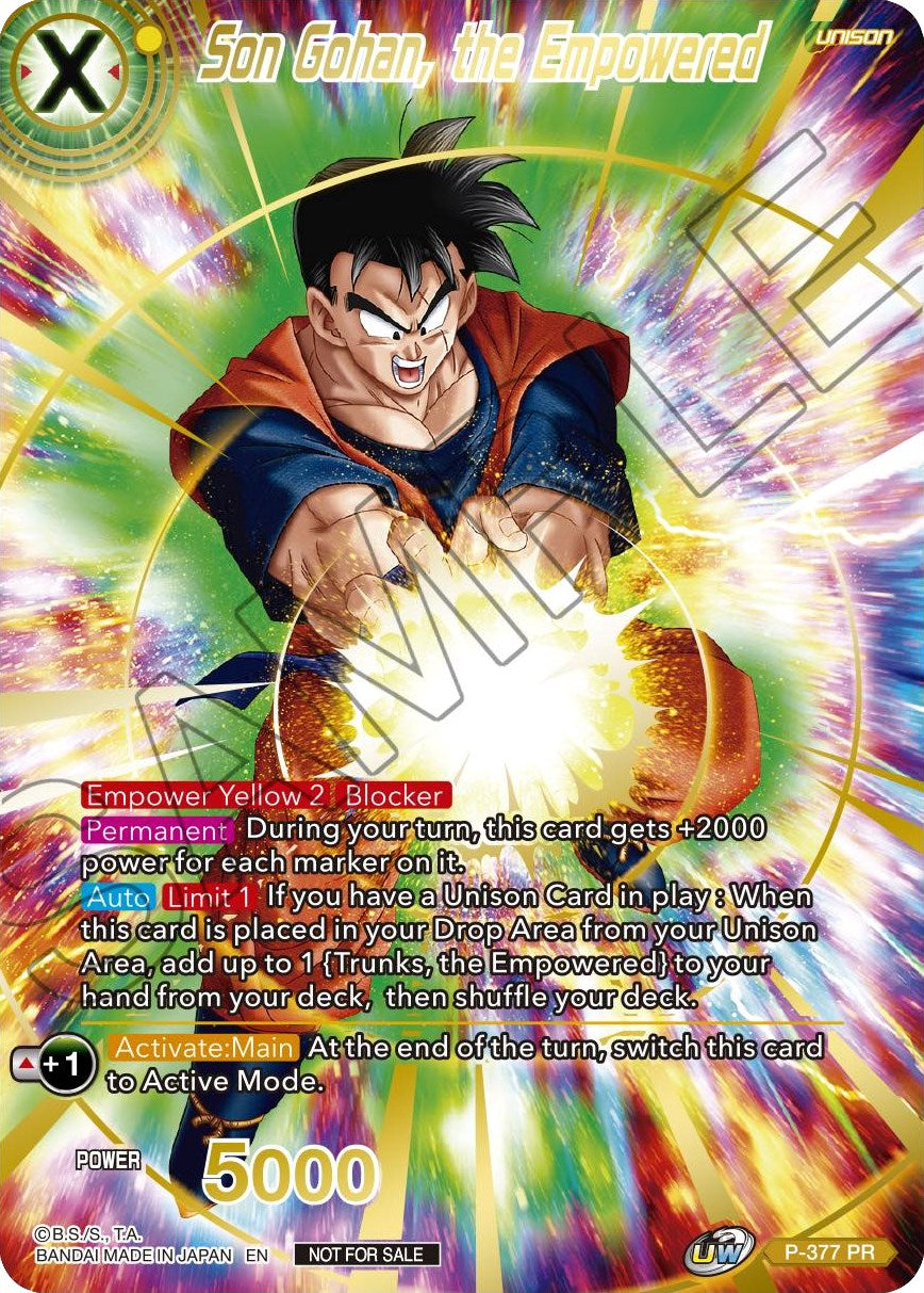 Son Gohan, the Empowered (Gold Stamped) (P-377) [Promotion Cards] | Arkham Games and Comics